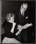 Betsy Palmer and Cyril Ritchard in rehearsal for the stage production Roar Like a Dove