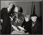 Cyril Ritchard, Jessie Royce Landis, Betsy Palmer and Charles Ruggles in rehearsal for the stage production Roar Like a Dove