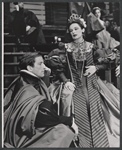 Fritz Weaver and Geraldine Fitzgerald in the stage production Hamlet, Stratford, CT