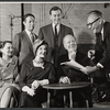 Lyn Austin [seated at left] Cathleen Nesbitt, Cyril Ritchard [seated center] Victor Samrock [standing at left] Gore Vidal [standing center] and Joseph Anthony in rehearsal for the stage production Romulus