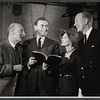Gore Vidal, Cathleen Nesbitt, Cyril Ritchard and unidentified in rehearsal for the stage production Romulus
