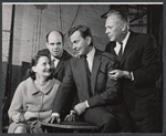 Lyn Austin, Graham Jarvis, playwright Gore Vidal and Joseph Anthony in rehearsal for the stage production Romulus