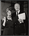 Cathleen Nesbitt and Cyril Ritchard in rehearsal for the stage production Romulus