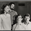 Anne Meacham, Paul Hecht, John Wood and Brian Murray in rehearsal for the stage production Rosencrantz and Guildenstern Are Dead