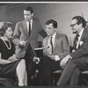 Carmen Mathews, Arthur Penn, Jack Richardson and Alfred Drake in rehearsal for the stage production Lorenzo