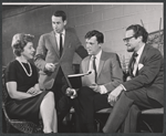 Carmen Mathews, Arthur Penn, Jack Richardson and Alfred Drake in rehearsal for the stage production Lorenzo