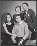 Louise Sorel, Robert Drivas, Carmen Mathews and Alfred Drake in rehearsal for the stage production Lorenzo