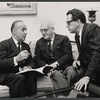 Charles Boyer, S. N. Behrman and Vincent J. Donehue in rehearsal for the stage production Lord Pengo