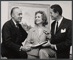 Charles Boyer, Agnes Moorehead and Paul Gregory in rehearsal for the stage production Lord Pengo