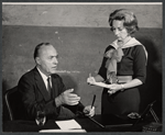Charles Boyer and Agnes Moorehead in rehearsal for the stage production Lord Pengo