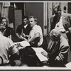 Cast and production team in rehearsal for the stage production The Loud Red Patrick