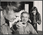 David Kerman, Cara Duff-MacCormick and unidentified [left] in the stage production Love Your Crooked Neighbor