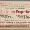 Supreme Court Sale - in Partition. Estate of George F. Gilman, Deceaed. Finely location Manhattan Properties.