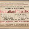 Supreme Court Sale - in Partition. Estate of George F. Gilman, Deceaed. Finely location Manhattan Properties.