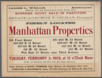 Supreme Court Sale - in Partition. Estate of George F. Gilman, Deceaed. Finely location Manhattan Properties.