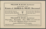 Executors' Sale: Estate of James O. West, Deceased