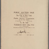 Public Auction Sale of properties acquired by the City of New York acting through the Public Service Commission for the First District