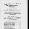 Cheap edition of the Works of Mr. Charles Dickens: holograph prospectus and holograph dedication