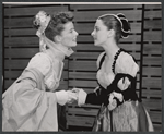 Katharine Hepburn and Lois Nettleton in the stage production The Merchant of Venice