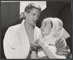 Kathleen Widdoes and unidentified in the 1960 Central Park production of Measure for Measure