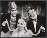 Mike Burstyn, Lillian Lux and Pesach Burstein in the stage production The Megilla of Itzhik Manger