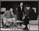 Macdonald Carey, Fred Clark and unidentified in the stage production Memo