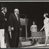 Fred Clark [left], Pippa Scott [back] and unidentified others in the stage production Memo