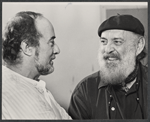 John Dexter and Zero Mostel in rehearsal for the stage production The Merchant