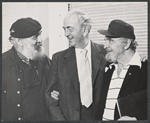 Zero Mostel, John Clements, and Sam Levene in rehearsal for the stage production The Merchant