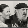 Julie Garfield and Zero Mostel in rehearsal for the stage production The Merchant