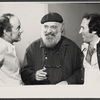 John Dexter, Zero Mostel and playwright Arnold Wesker in rehearsal for the stage production The Merchant