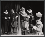 Patrick Hines, Larry Gates [center], Will Geer and unidentified others in the 1959 American Shakespeare Festival production of The Merry Wives of Windsor