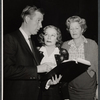 William Redfield, Tallulah Bankhead and unidentified in rehearsal for the stage production Midgie Purvis