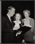 William Redfield, Tallulah Bankhead and unidentified in rehearsal for the stage production Midgie Purvis