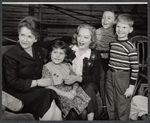 Tallulah Bankhead [center] and unidentified others in rehearsal for the stage production Midgie Purvis