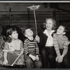 Tallulah Bankhead [center] and unidentified others in rehearsal for the stage production Midgie Purvis