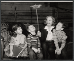 Tallulah Bankhead [center] and unidentified others in rehearsal for the stage production Midgie Purvis