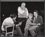 John Frankenheimer, Ed Begley, Janet Gaynor and Steven Hill in rehearsal for the stage production The Midnight Sun