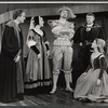 Albert Dekker [right] and unidentified others in the touring stage production A Man for all Seasons