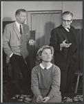 Michael Rennie, Barbara Bel Geddes and Joseph Anthony in rehearsal for the stage production Mary, Mary