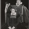 Max Adrian, Irene Worth and Douglas Campbell in the 1957 Off-Broadway production of Mary Stuart