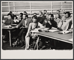 Marisa Mell and ensemble in rehearsal for the stage production Mata Hari