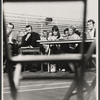 Marisa Mell and ensemble in rehearsal for the stage production Mata Hari