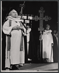 Peter Bull [left] and unidentified others in the stage production Luther