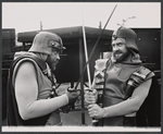 James Earl Jones and Michael McGuire in publicity for the stage production Macbeth