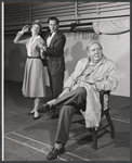 Glynis Johns, Eli Wallach and Charles Laughton in rehearsal for the 1956 Broadway revival of G. B. Shaw's Major Barbara