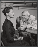 Cornelia Otis Skinner and Charles Laughton in rehearsal for the 1956 Broadway revival of G. B. Shaw's Major Barbara