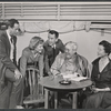 Eli Wallach, Glynis Johns, Burgess Meredith, Charles Laughton and Cornelia Otis Skinner in rehearsal for the 1956 Broadway revival of Major Barbara