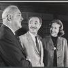 Don Wilson [left], Sam Levene [center] and unidentified in rehearsal for the stage production Make a Million