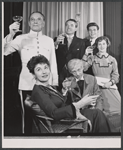 Karel Stepanek, Eileen Herlie, Whitfield Connor, Conrad Bain, Richard Morse and Nancy Malone in the 1957 production of The Makropoulos Secret